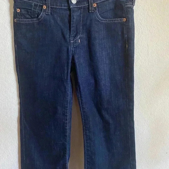 7 For All Mankind Dojo Crop Dark Wash Denim Capri Length Jeans Size 27 - Picture 4 of 9